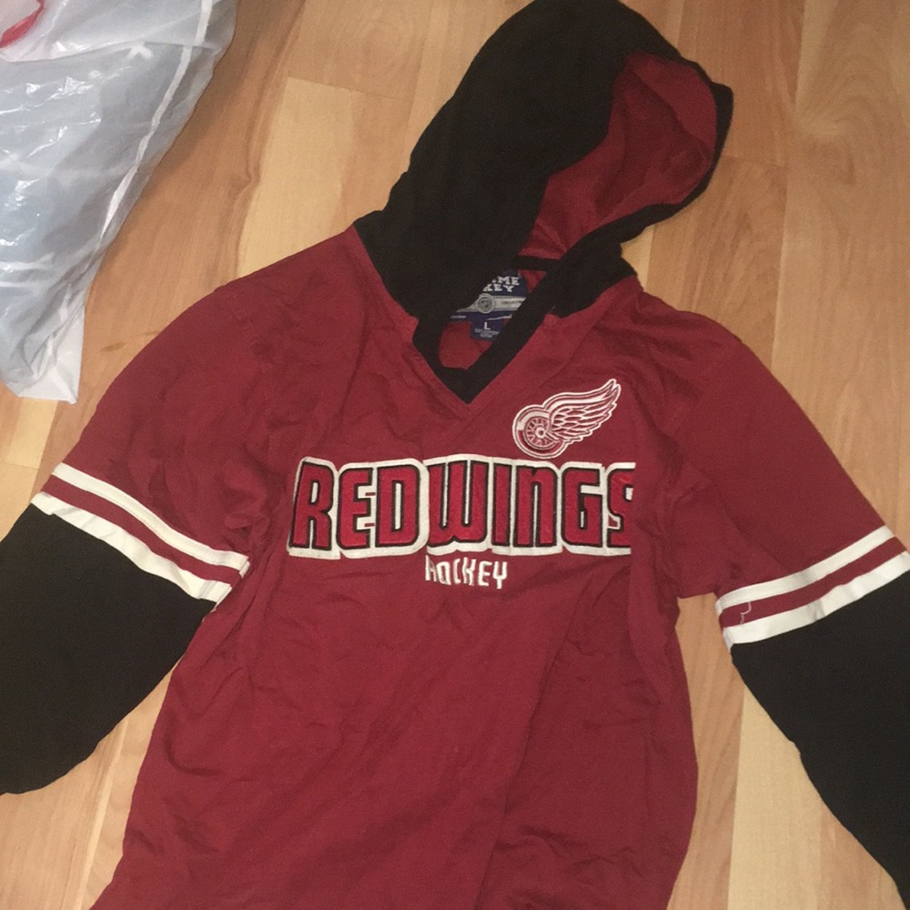 Red wings hockey hoodie long sleeve